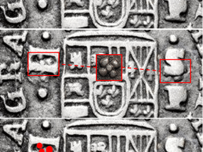 2 REALES  1704. FELIPE V. SEVILLA. Anverso sin sigla de valor, ceca y&nbsp;ensayador.