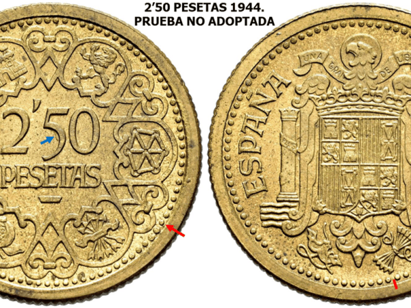 2´50 PESETAS 1944.&nbsp;PRUEBA.